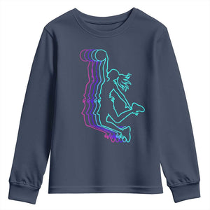 Basketball Girl Youth Sweatshirt Player Slam Dunk Teens Girls TS10 Navy Print Your Wear