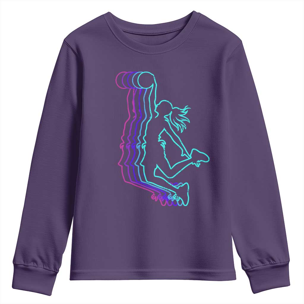 Basketball Girl Youth Sweatshirt Player Slam Dunk Teens Girls TS10 Purple Print Your Wear