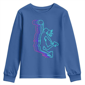 Basketball Girl Youth Sweatshirt Player Slam Dunk Teens Girls TS10 Royal Blue Print Your Wear