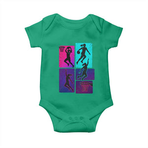 Basketball Girls Baby Onesie Retro Neon Girl Dunk Hoop Sports TS10 Irish Green Print Your Wear
