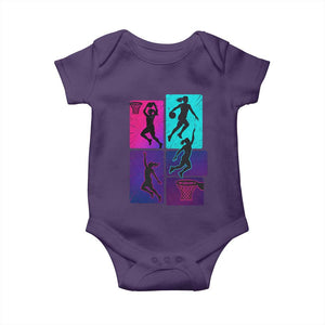 Basketball Girls Baby Onesie Retro Neon Girl Dunk Hoop Sports TS10 Purple Print Your Wear