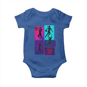 Basketball Girls Baby Onesie Retro Neon Girl Dunk Hoop Sports TS10 Royal Blue Print Your Wear