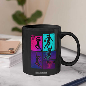 Basketball Girls Coffee Mug Retro Neon Girl Dunk Hoop Sports TS10 Print Your Wear