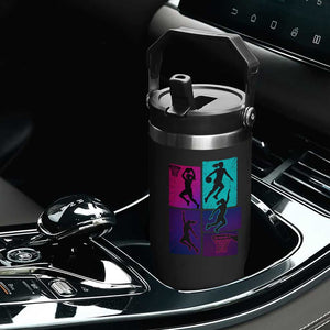 Basketball Girls Flip Straw Tumbler Retro Neon Girl Dunk Hoop Sports TS10 Print Your Wear
