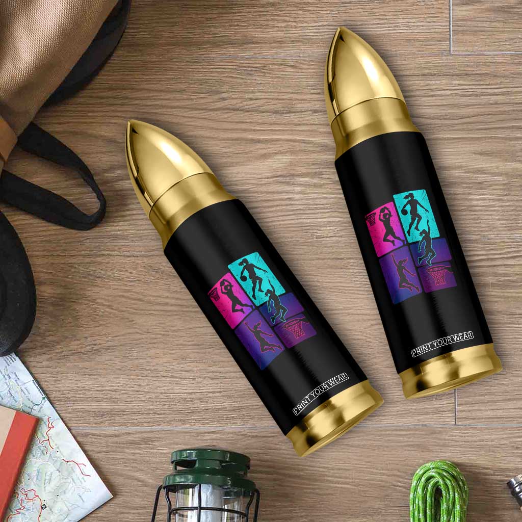 Basketball Girls Bullet Tumbler Retro Neon Girl Dunk Hoop Sports TS10 Print Your Wear