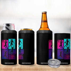 Basketball Girls 4 in 1 Can Cooler Tumbler Retro Neon Girl Dunk Hoop Sports TS10 Print Your Wear
