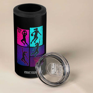 Basketball Girls 4 in 1 Can Cooler Tumbler Retro Neon Girl Dunk Hoop Sports TS10 Print Your Wear