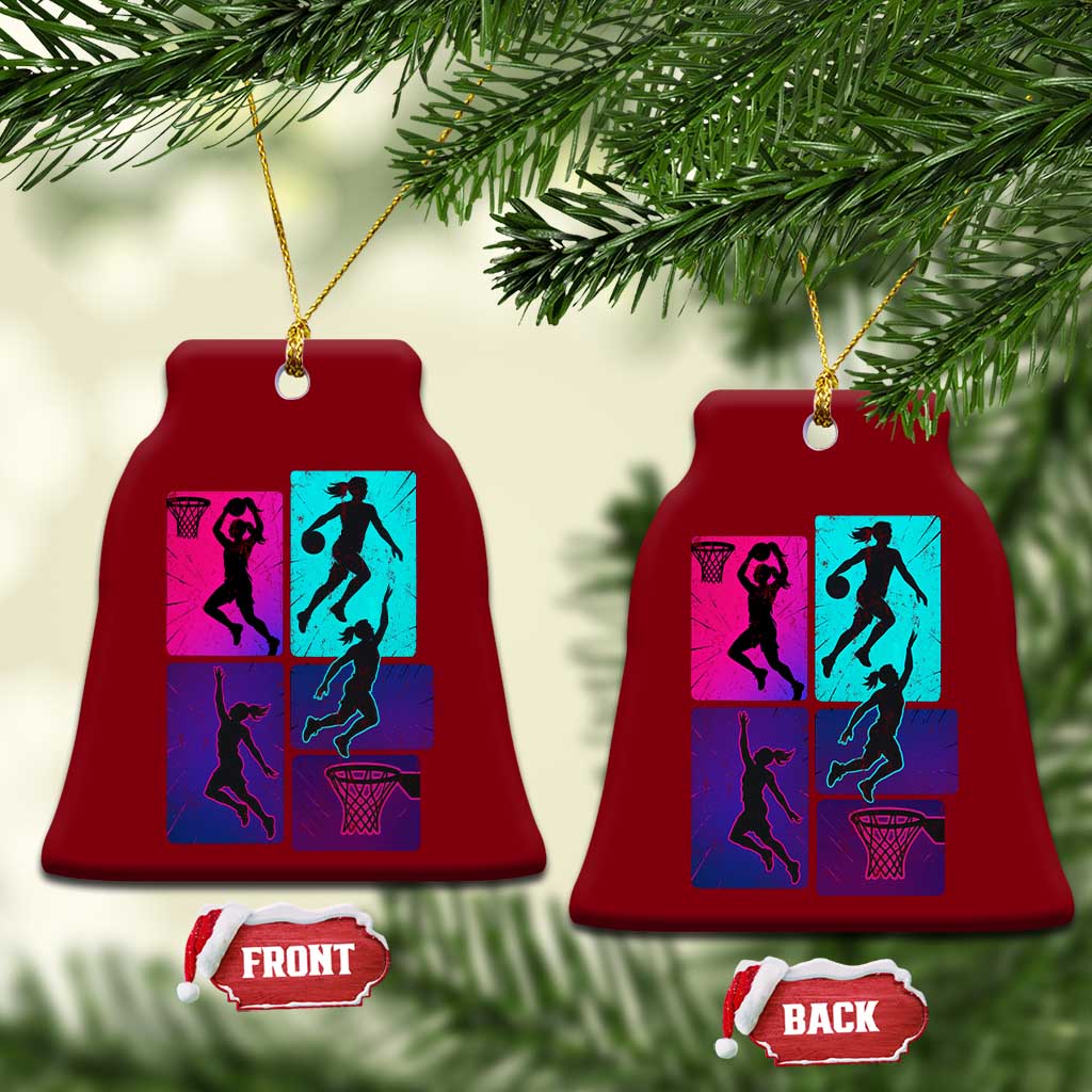 Basketball Girls Ceramic Ornament Retro Neon Girl Dunk Hoop Sports TS10 Print Your Wear