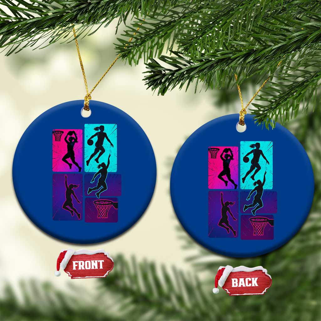 Basketball Girls Ceramic Ornament Retro Neon Girl Dunk Hoop Sports TS10 1pc Blue Print Your Wear