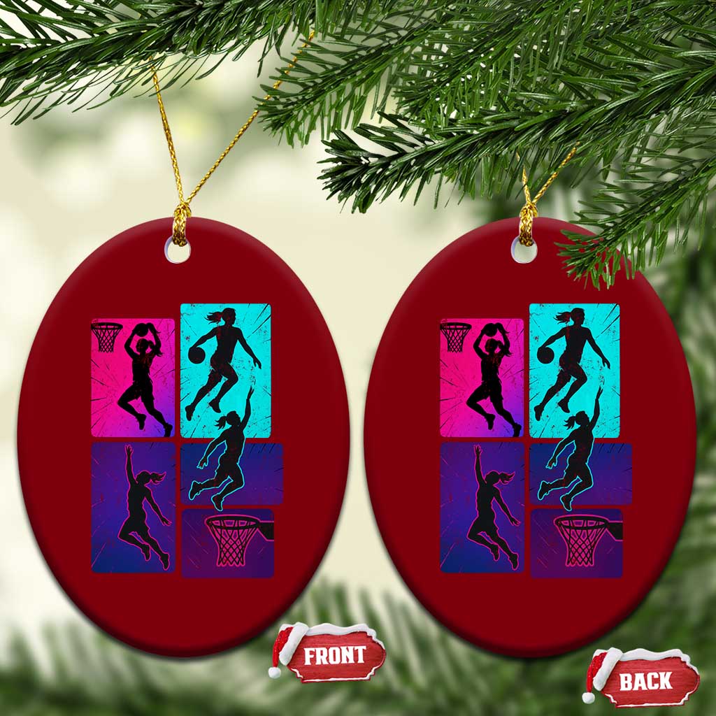 Basketball Girls Ceramic Ornament Retro Neon Girl Dunk Hoop Sports TS10 Print Your Wear