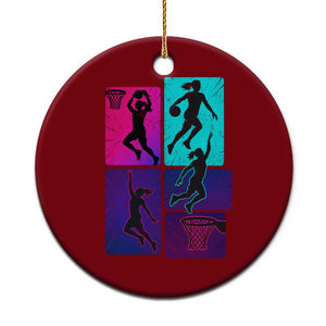 Basketball Girls Ceramic Ornament Retro Neon Girl Dunk Hoop Sports TS10 1pc Red Print Your Wear