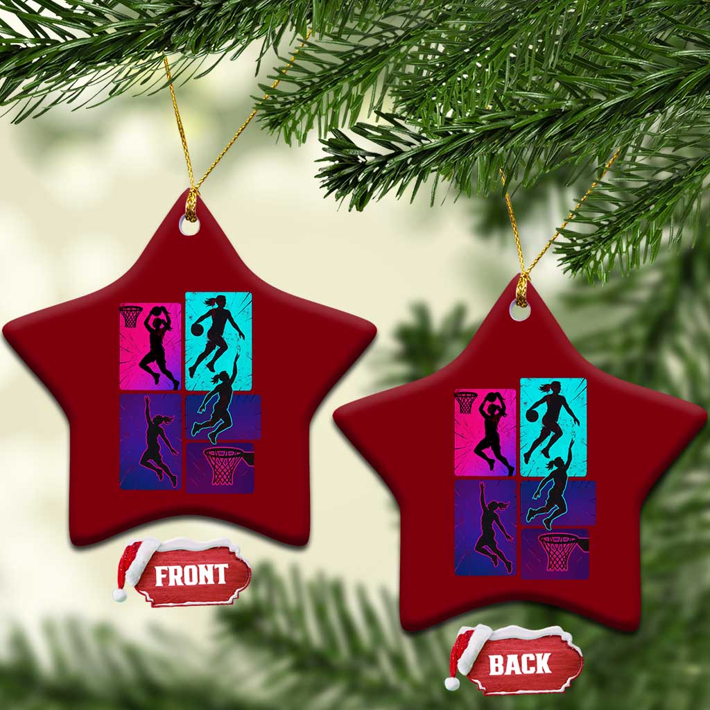Basketball Girls Ceramic Ornament Retro Neon Girl Dunk Hoop Sports TS10 Print Your Wear
