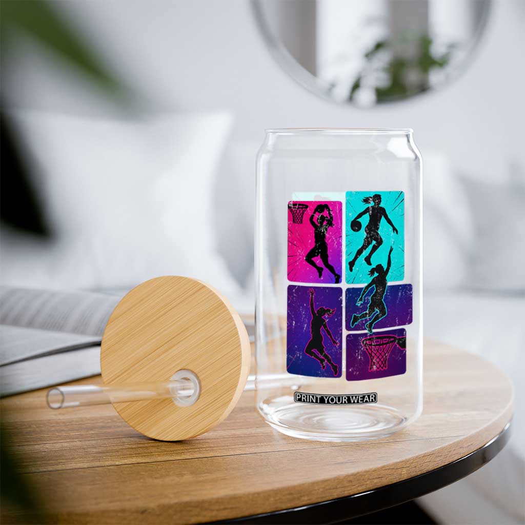 Basketball Girls Glass Can Retro Neon Girl Dunk Hoop Sports TS10 Print Your Wear