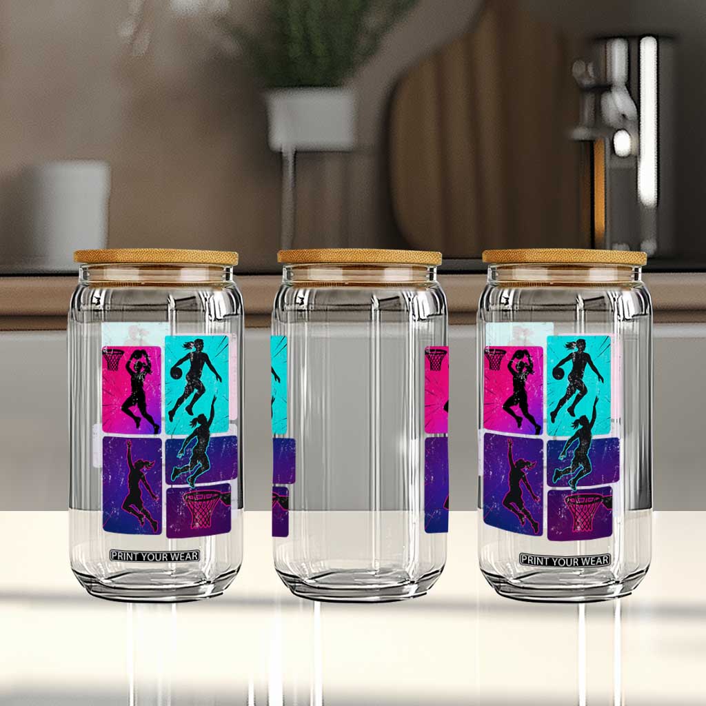 Basketball Girls Glass Can Retro Neon Girl Dunk Hoop Sports TS10 Print Your Wear