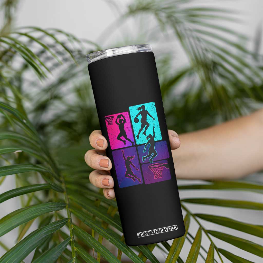 Basketball Girls Skinny Tumbler Retro Neon Girl Dunk Hoop Sports TS10 Print Your Wear