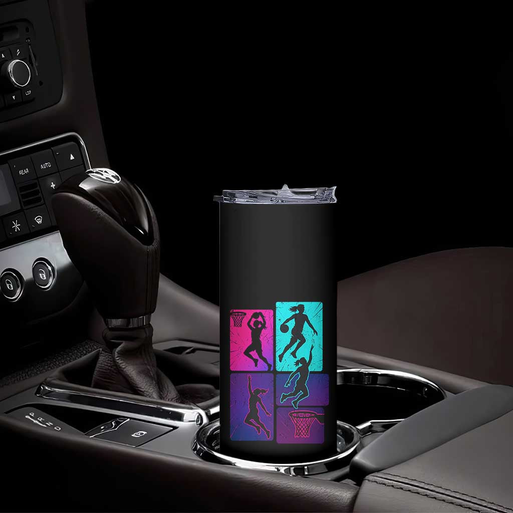 Basketball Girls Skinny Tumbler Retro Neon Girl Dunk Hoop Sports TS10 Print Your Wear