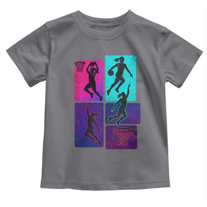 Basketball Girls Toddler T Shirt Retro Neon Girl Dunk Hoop Sports TS10 Charcoal Print Your Wear