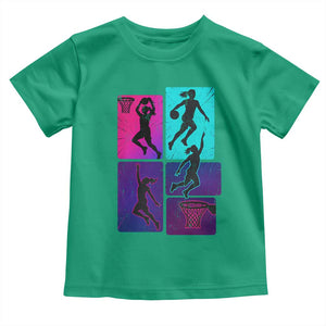 Basketball Girls Toddler T Shirt Retro Neon Girl Dunk Hoop Sports TS10 Irish Green Print Your Wear