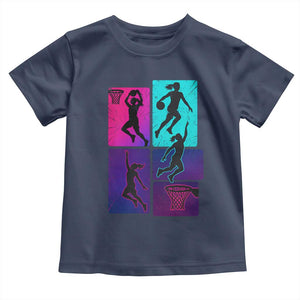 Basketball Girls Toddler T Shirt Retro Neon Girl Dunk Hoop Sports TS10 Navy Print Your Wear