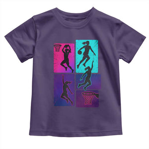 Basketball Girls Toddler T Shirt Retro Neon Girl Dunk Hoop Sports TS10 Purple Print Your Wear