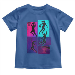Basketball Girls Toddler T Shirt Retro Neon Girl Dunk Hoop Sports TS10 Royal Blue Print Your Wear