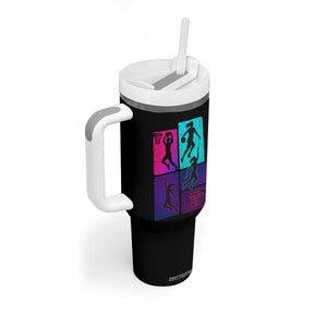 Basketball Girls Tumbler With Handle Retro Neon Girl Dunk Hoop Sports TS10 Print Your Wear