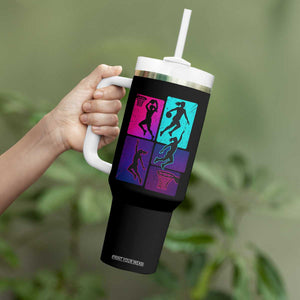 Basketball Girls Tumbler With Handle Retro Neon Girl Dunk Hoop Sports TS10 Print Your Wear
