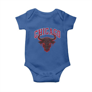Retro Chicago Baby Onesie Bulls Mascot Team Spirit Vintage Basketball Fan TS10 Royal Blue Print Your Wear