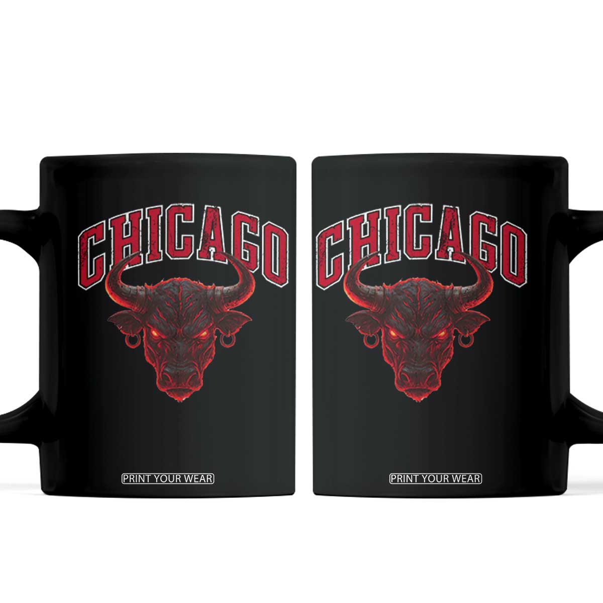 Retro Chicago Coffee Mug Bulls Mascot Team Spirit Vintage Basketball Fan TS10 Black Print Your Wear