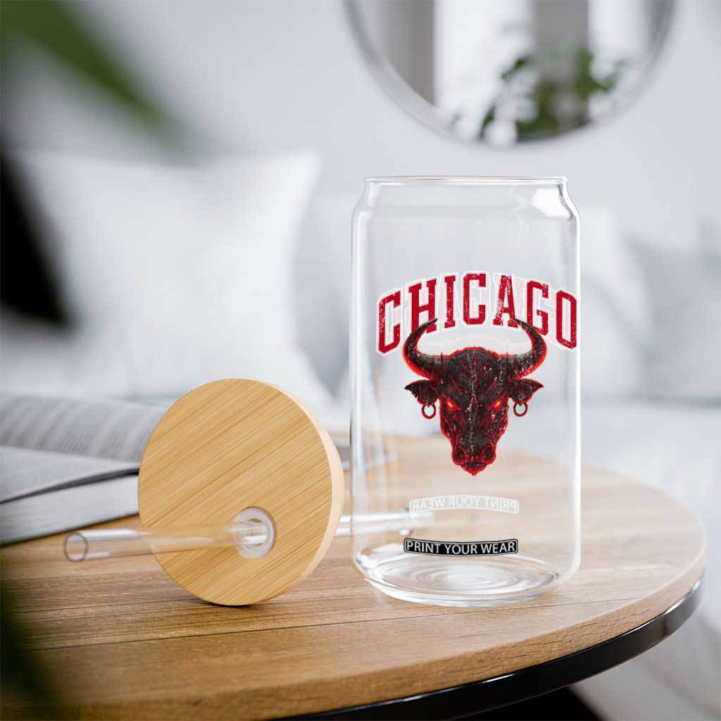 Retro Chicago Glass Can Bulls Mascot Team Spirit Vintage Basketball Fan TS10 Print Your Wear