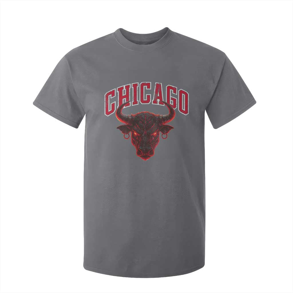 Retro Chicago T Shirt For Kid Bulls Mascot Team Spirit Vintage Basketball Fan TS10 Charcoal Print Your Wear
