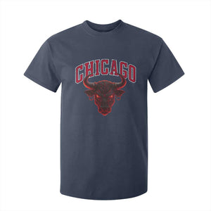 Retro Chicago T Shirt For Kid Bulls Mascot Team Spirit Vintage Basketball Fan TS10 Navy Print Your Wear
