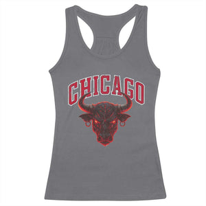Retro Chicago Racerback Tank Top Bulls Mascot Team Spirit Vintage Basketball Fan TS10 Charcoal Print Your Wear