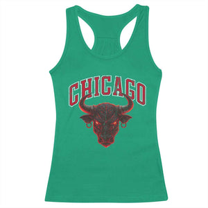 Retro Chicago Racerback Tank Top Bulls Mascot Team Spirit Vintage Basketball Fan TS10 Irish Green Print Your Wear