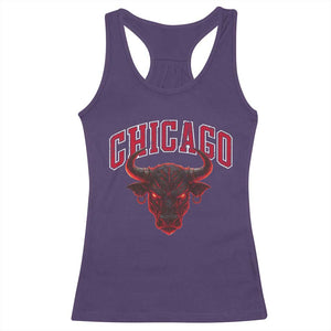 Retro Chicago Racerback Tank Top Bulls Mascot Team Spirit Vintage Basketball Fan TS10 Purple Print Your Wear