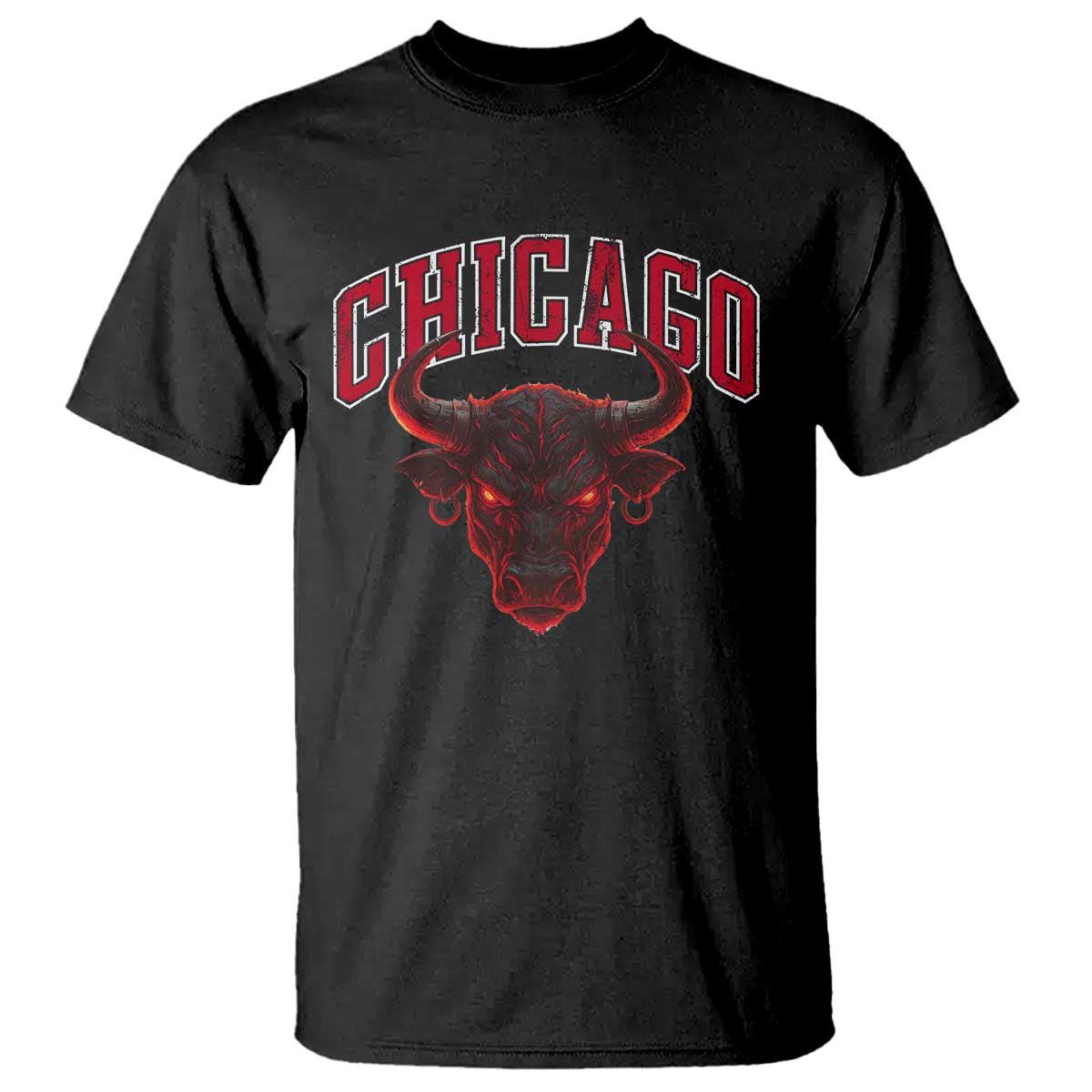 Retro Chicago T Shirt Bulls Mascot Team Spirit Vintage Basketball Fan TS10 Black Print Your Wear