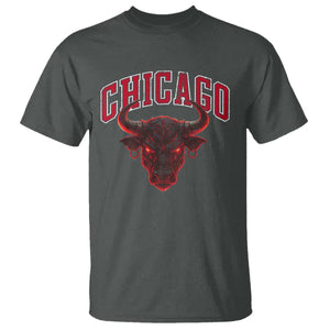 Retro Chicago T Shirt Bulls Mascot Team Spirit Vintage Basketball Fan TS10 Dark Heather Print Your Wear