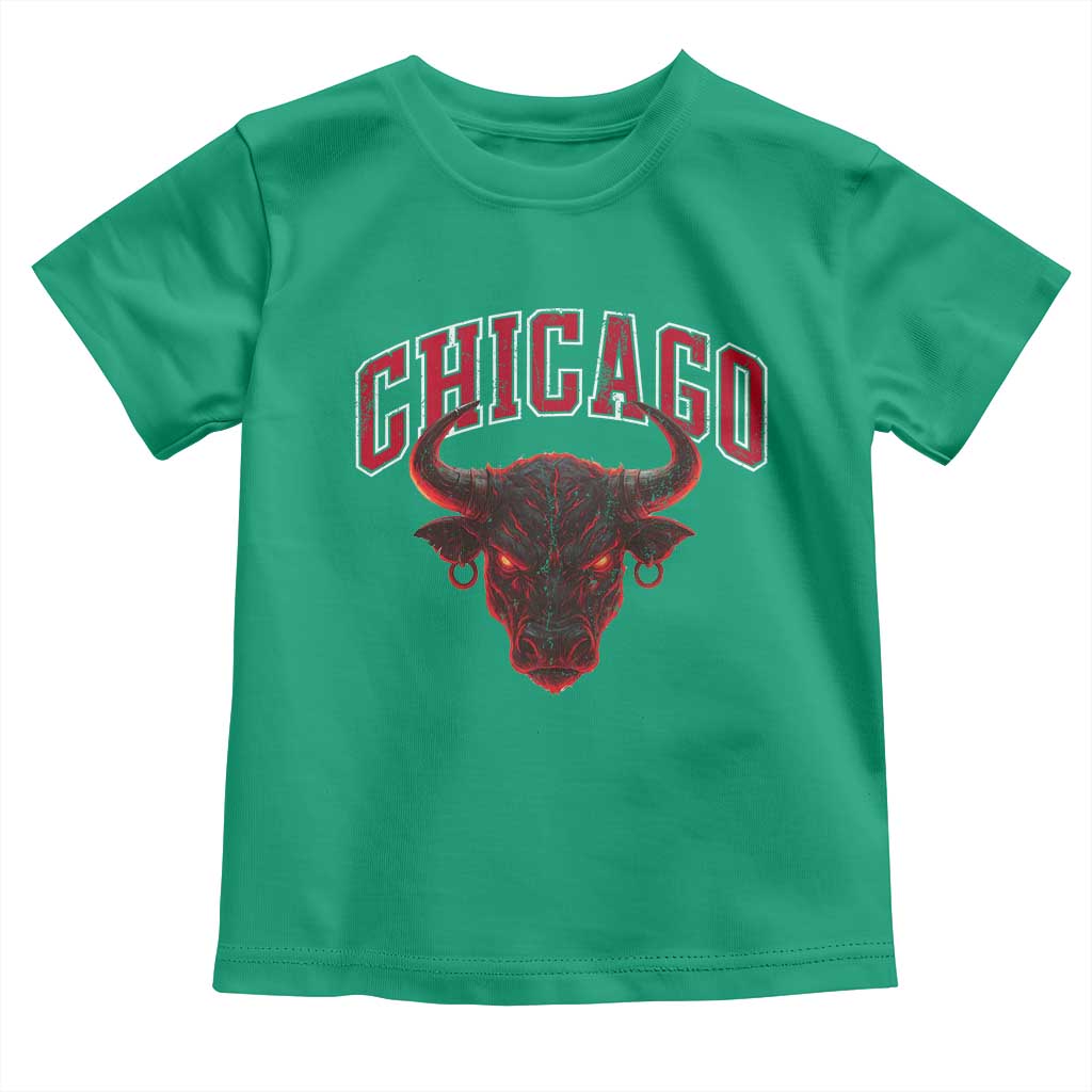 Retro Chicago Toddler T Shirt Bulls Mascot Team Spirit Vintage Basketball Fan TS10 Irish Green Print Your Wear