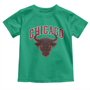 Retro Chicago Toddler T Shirt Bulls Mascot Team Spirit Vintage Basketball Fan TS10 Irish Green Print Your Wear