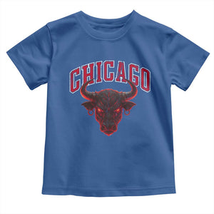 Retro Chicago Toddler T Shirt Bulls Mascot Team Spirit Vintage Basketball Fan TS10 Royal Blue Print Your Wear