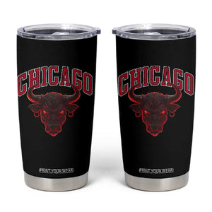 Retro Chicago Tumbler Cup Bulls Mascot Team Spirit Vintage Basketball Fan TS10 Black Print Your Wear