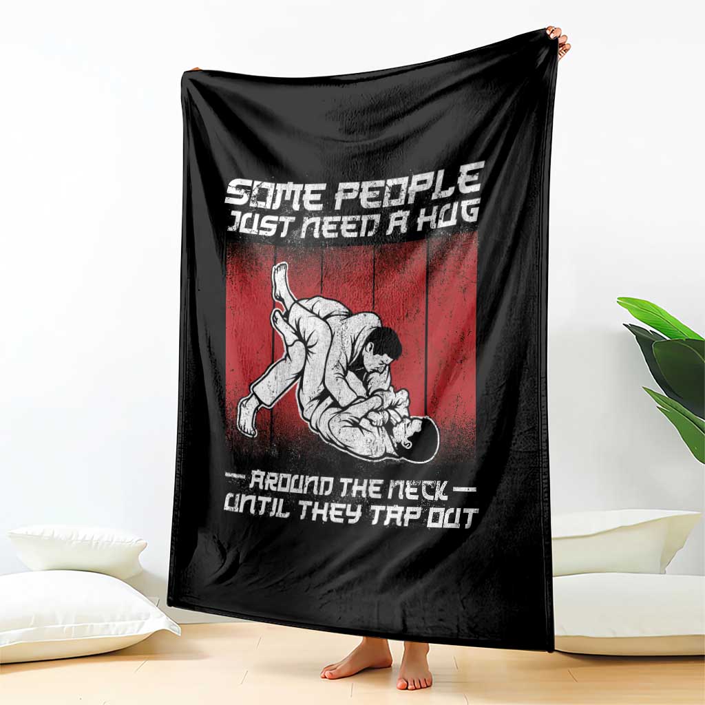 Brazilian Jiu Jitsu Throw Blanket Some People Just Need A Hug Vintage BJJ TS10 Print Your Wear