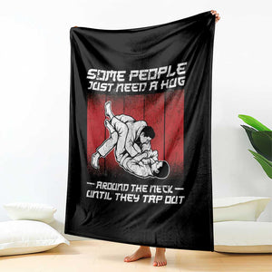 Brazilian Jiu Jitsu Throw Blanket Some People Just Need A Hug Vintage BJJ TS10 Print Your Wear