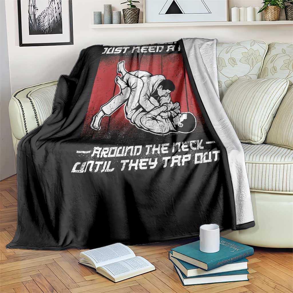 Brazilian Jiu Jitsu Throw Blanket Some People Just Need A Hug Vintage BJJ TS10 Print Your Wear