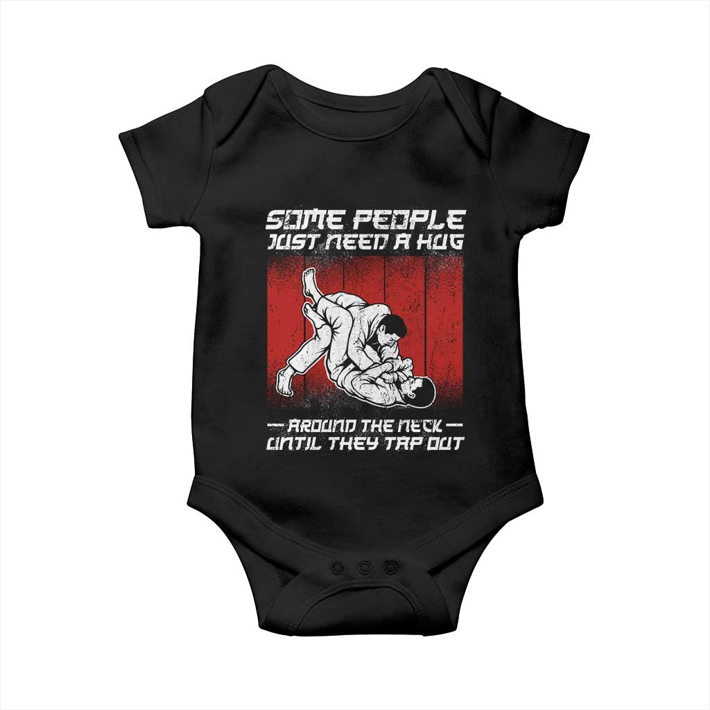 Brazilian Jiu Jitsu Baby Onesie Some People Just Need A Hug Vintage BJJ TS10 Black Print Your Wear