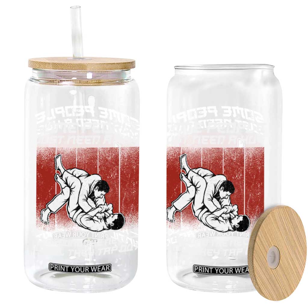 Brazilian Jiu Jitsu Glass Can Some People Just Need A Hug Vintage BJJ TS10 Print Your Wear