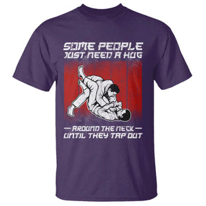 Brazilian Jiu Jitsu T Shirt Some People Just Need A Hug Vintage BJJ TS10 Purple Print Your Wear
