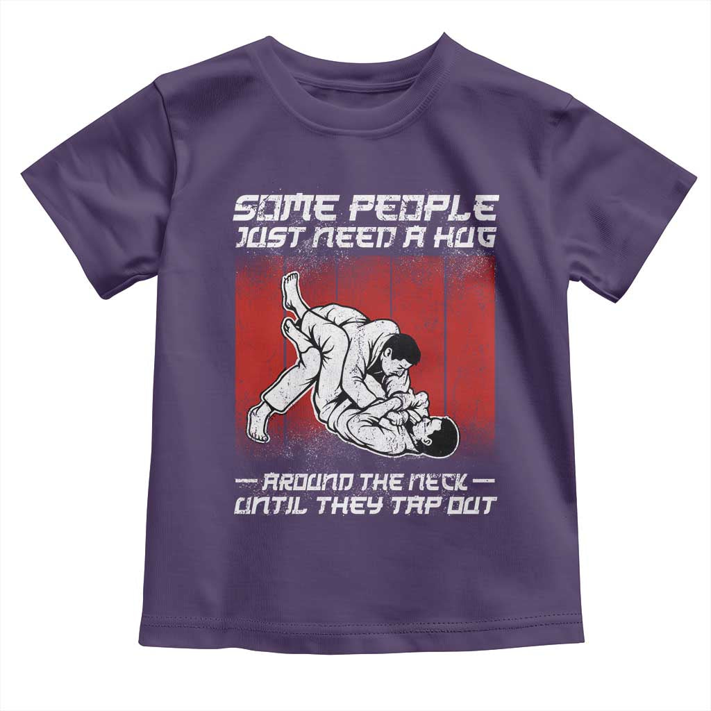 Brazilian Jiu Jitsu Toddler T Shirt Some People Just Need A Hug Vintage BJJ TS10 Purple Print Your Wear