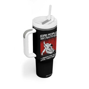 Brazilian Jiu Jitsu Tumbler With Handle Some People Just Need A Hug Vintage BJJ TS10 Print Your Wear