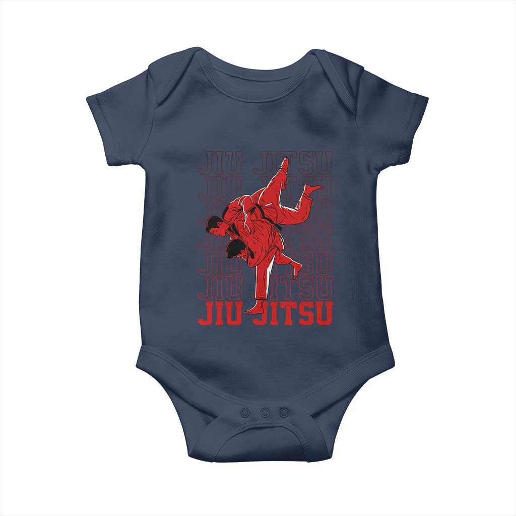 Brazilian Jiu Jitsu Baby Onesie BJJ Distressed TS10 Navy Print Your Wear